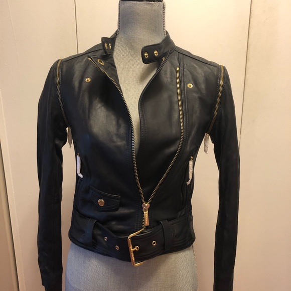 michael kors leather vest